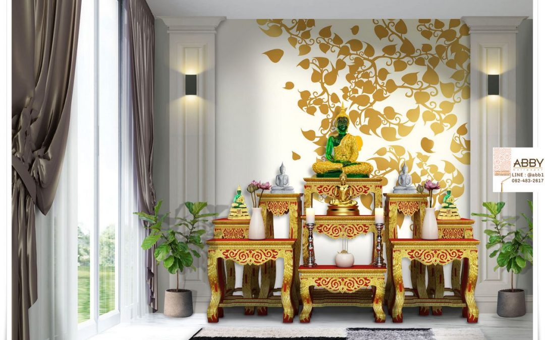 WALLPAPER สั่งตัด จัดห้องพระเพื่อเป็นสิริมงคล ลายต้นโพธิ์